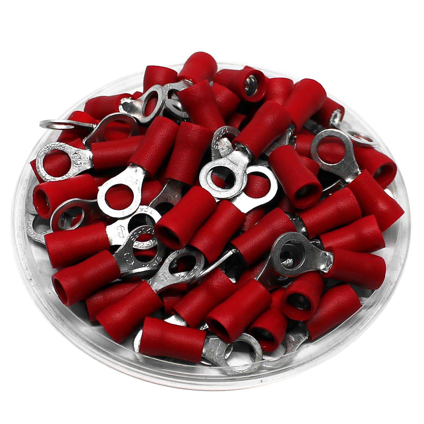 RD1-5 - Double Crimp Con aislamiento de vinilo Terminales de anillo - 22-16 AWG - #10 Orificio