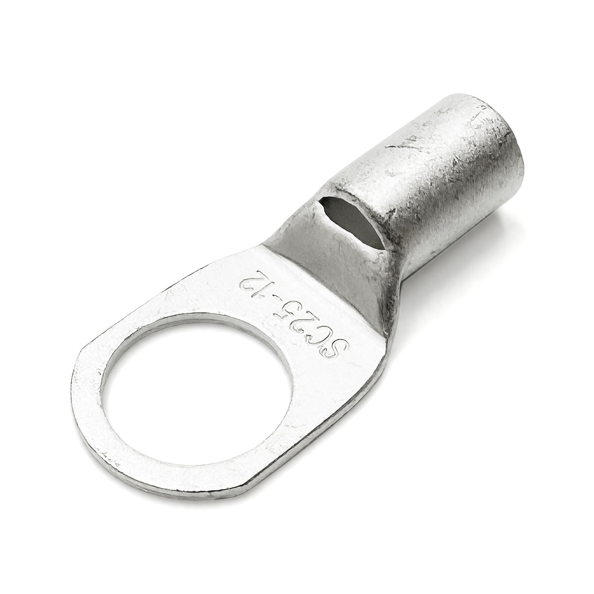 SCH2512 - 4 AWG Sin aislamiento Tubular Ring Lugs, 1/2" Orificio - 25 piezas