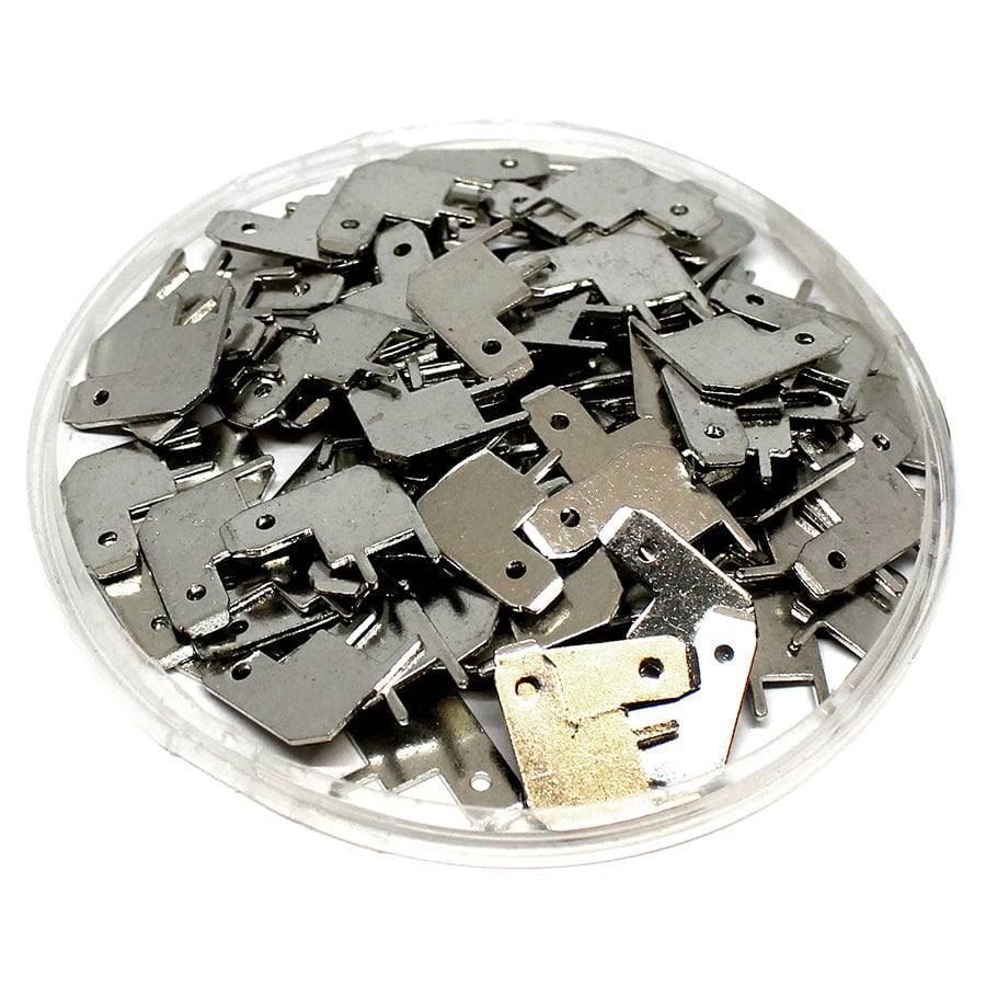 DJ613L-4.8x0.5(0.8)-T - Tin Plated Brass Quick Connect Male Solder Connectors, 4.8mm Tab, 100 pieces