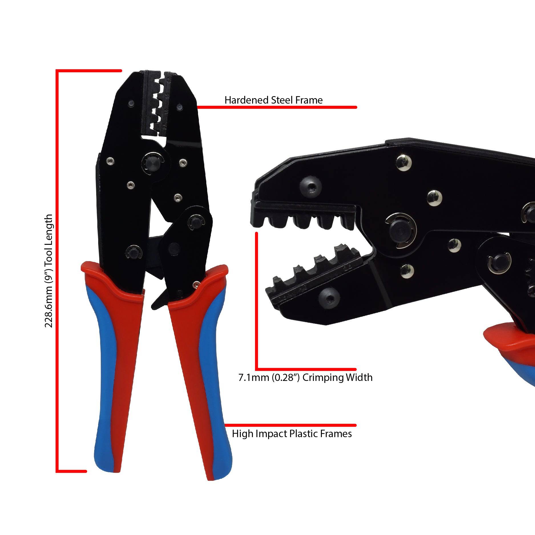 FDT10043 - 24 to 14 AWG Open Barrel Connectors Crimping Tool, Faston B-Type, 1 Piece