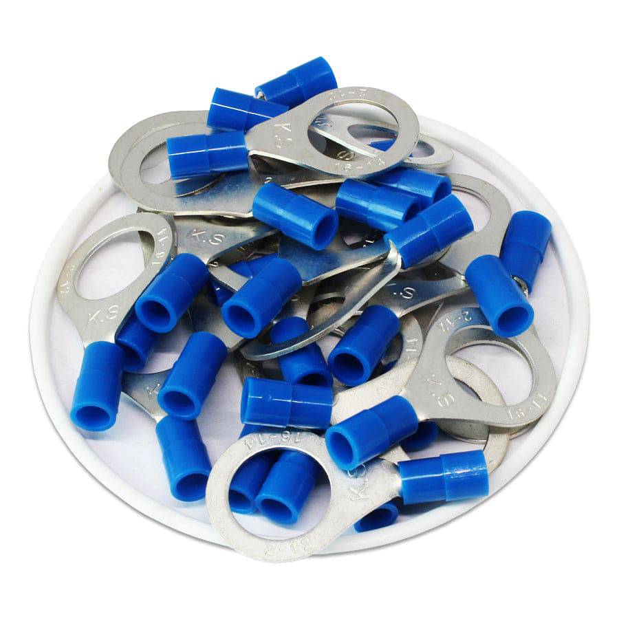 RNY2-12 - 16 a 14 AWG Con aislamiento de nailon Terminales de anillo, 1/2" Orificio, 100 piezas