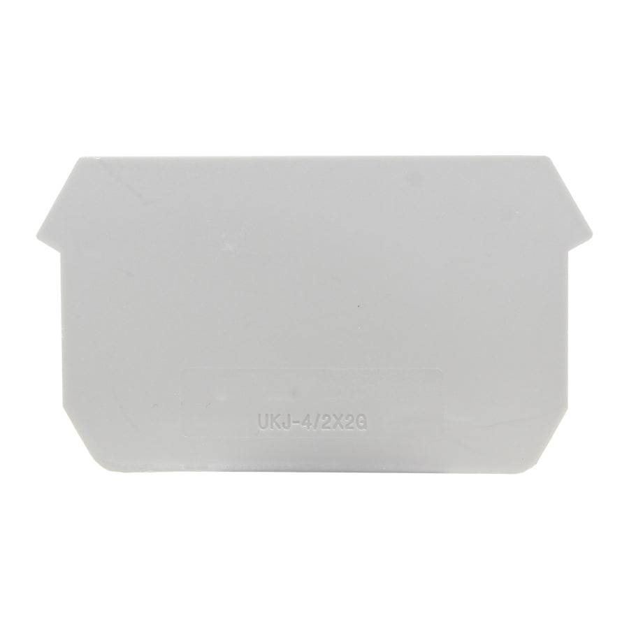 UKJ-4/2X2G - End Cover for Screw Clamp Terminal Block, Gray