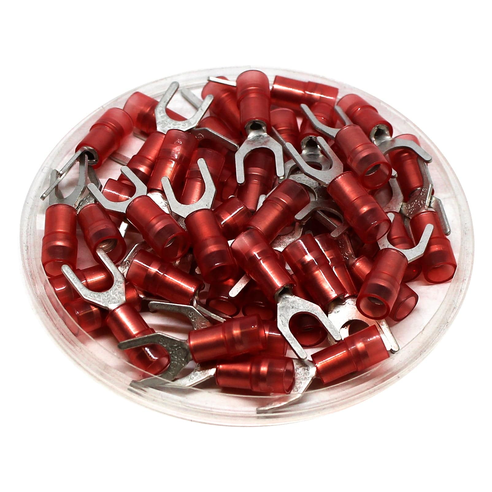 SNYDS1-5 - Con aislamiento de nailon Double Crimp Terminales de horquilla - 22-16 AWG
