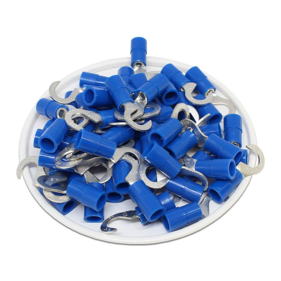 HNYB2-5 - Con aislamiento de nailon Hook Terminales - 16-14 AWG - Azul - 100/pack