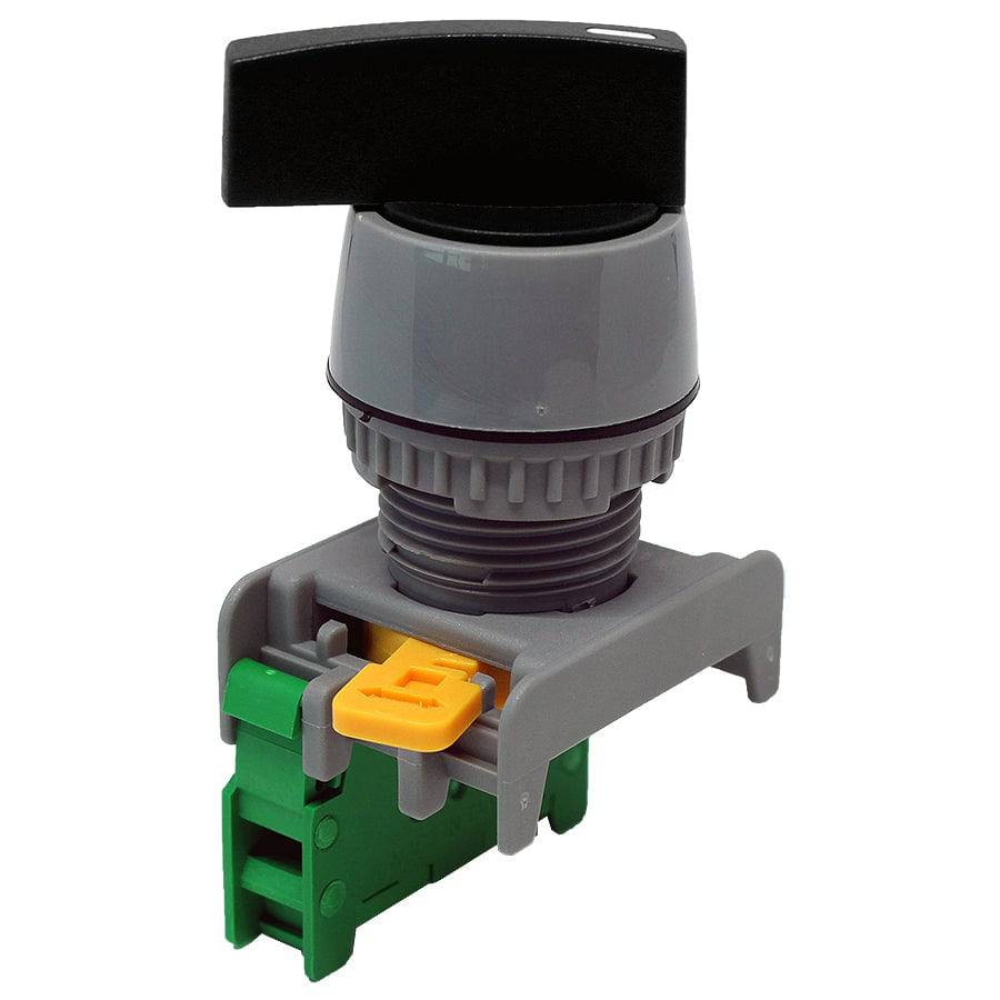 GLCS22-1/O-BK - Long Twist Knob Switch - 1 Contact (1/O) - 2 Positions (0-1) - Negro
