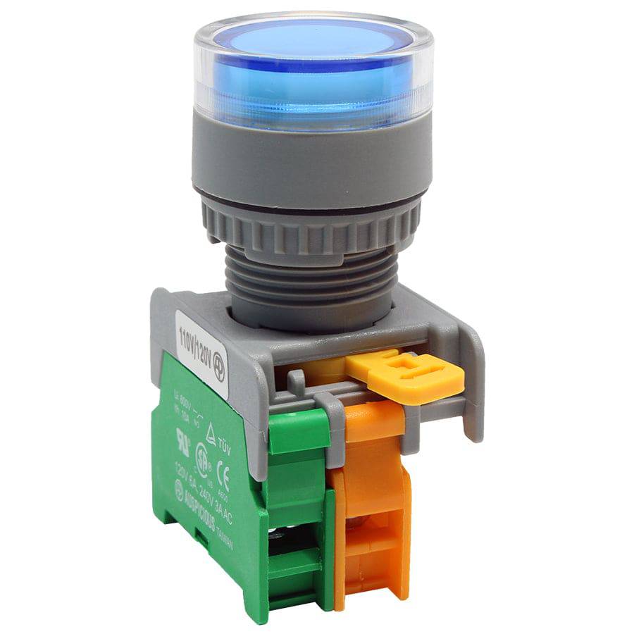 LXG22-1/O-BL - Illuminated Push Button - 1 Contact (1/O) - 22mm - 110V - Azul