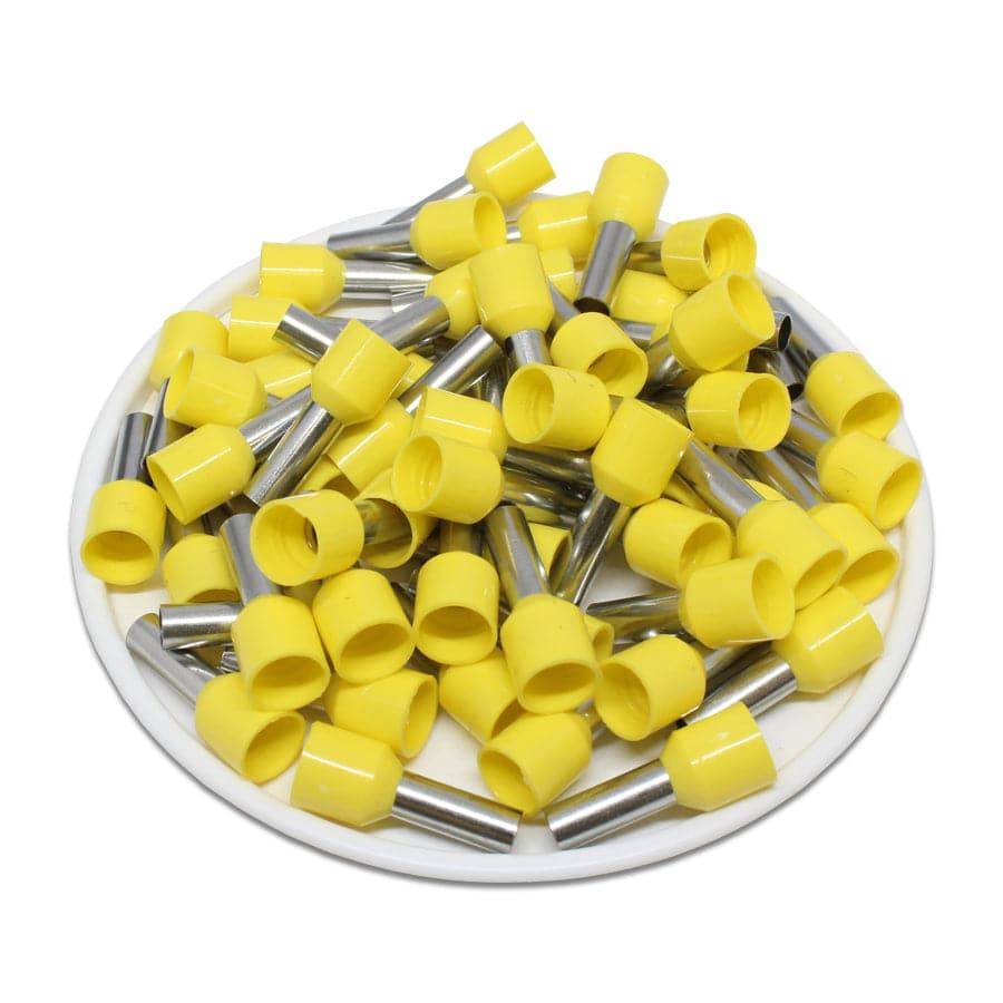 AD60010 - 10 AWG Insulated Punteras, 10mm Pin, Amarillo, 100 piezas