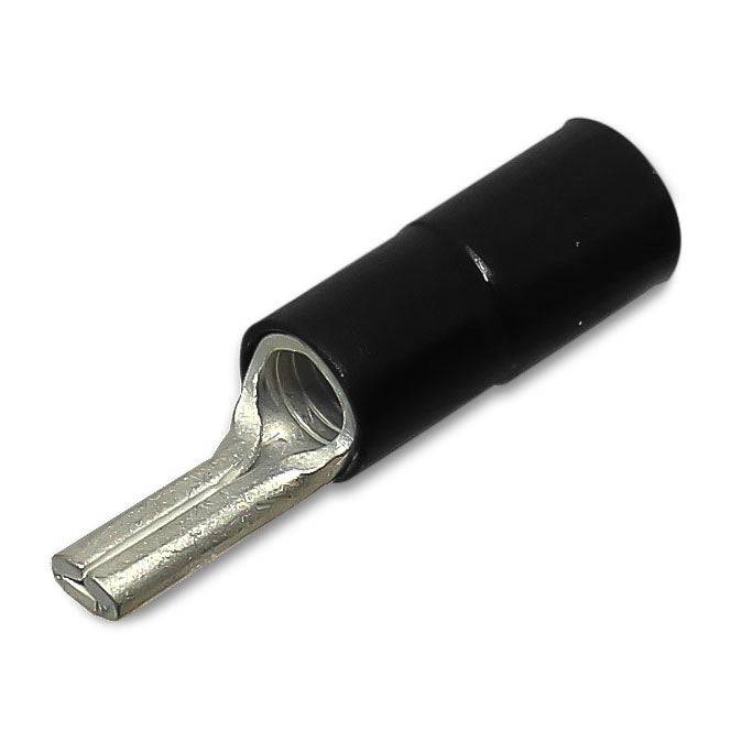 PTNYB16-13B - 6 AWG Con aislamiento de nailon Terminales de pin, 13mm Pin, Negro, 25 piezas