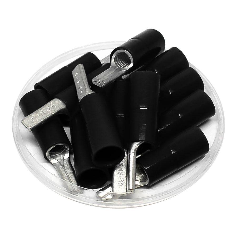 PTNYB16-13B - 6 AWG Con aislamiento de nailon Terminales de pin, 13mm Pin, Negro, 25 piezas