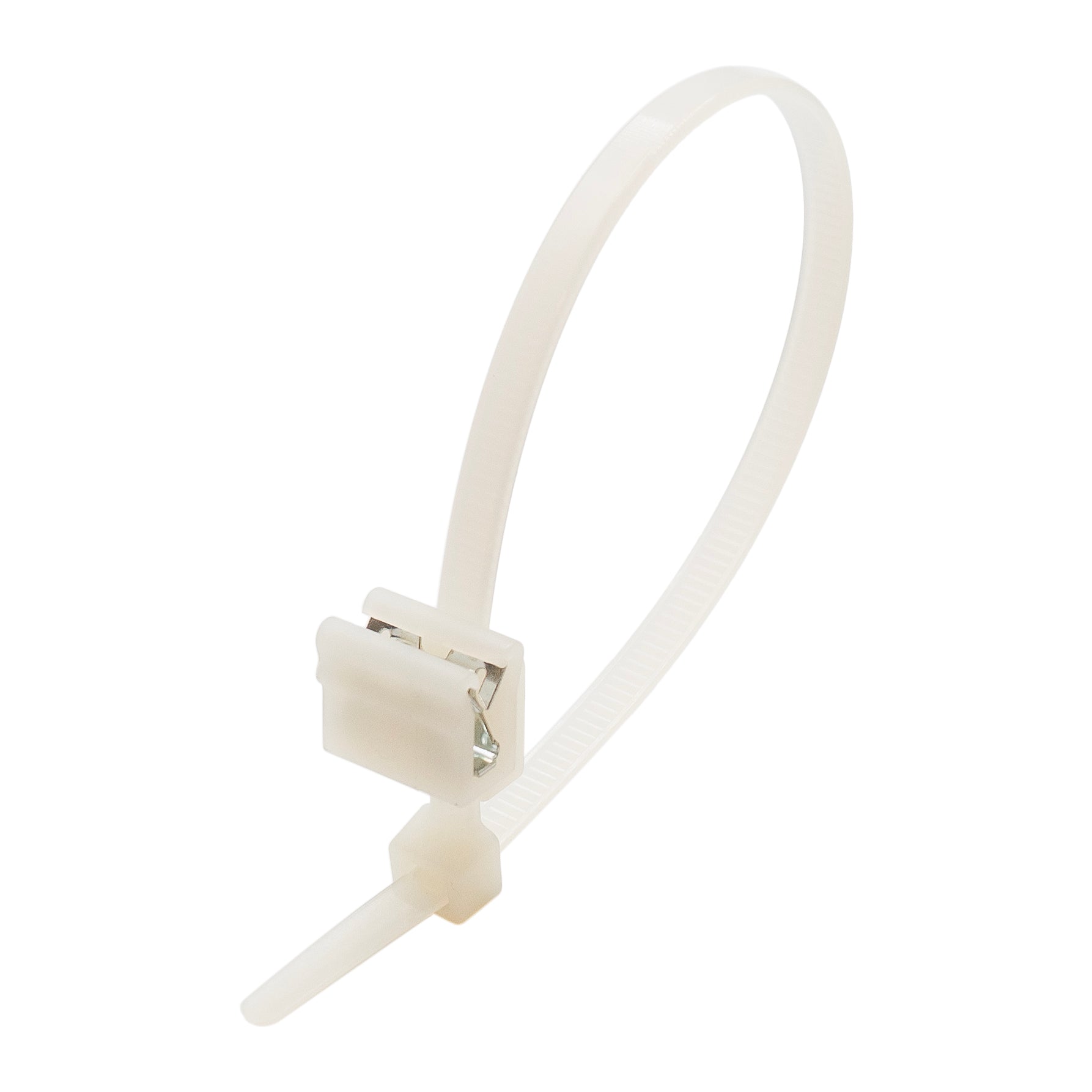 ECS280N - 11" Standard Cable Ties with Edge Clip Mount, 50-lb Tensile Strength, Natural, 100-Pack
