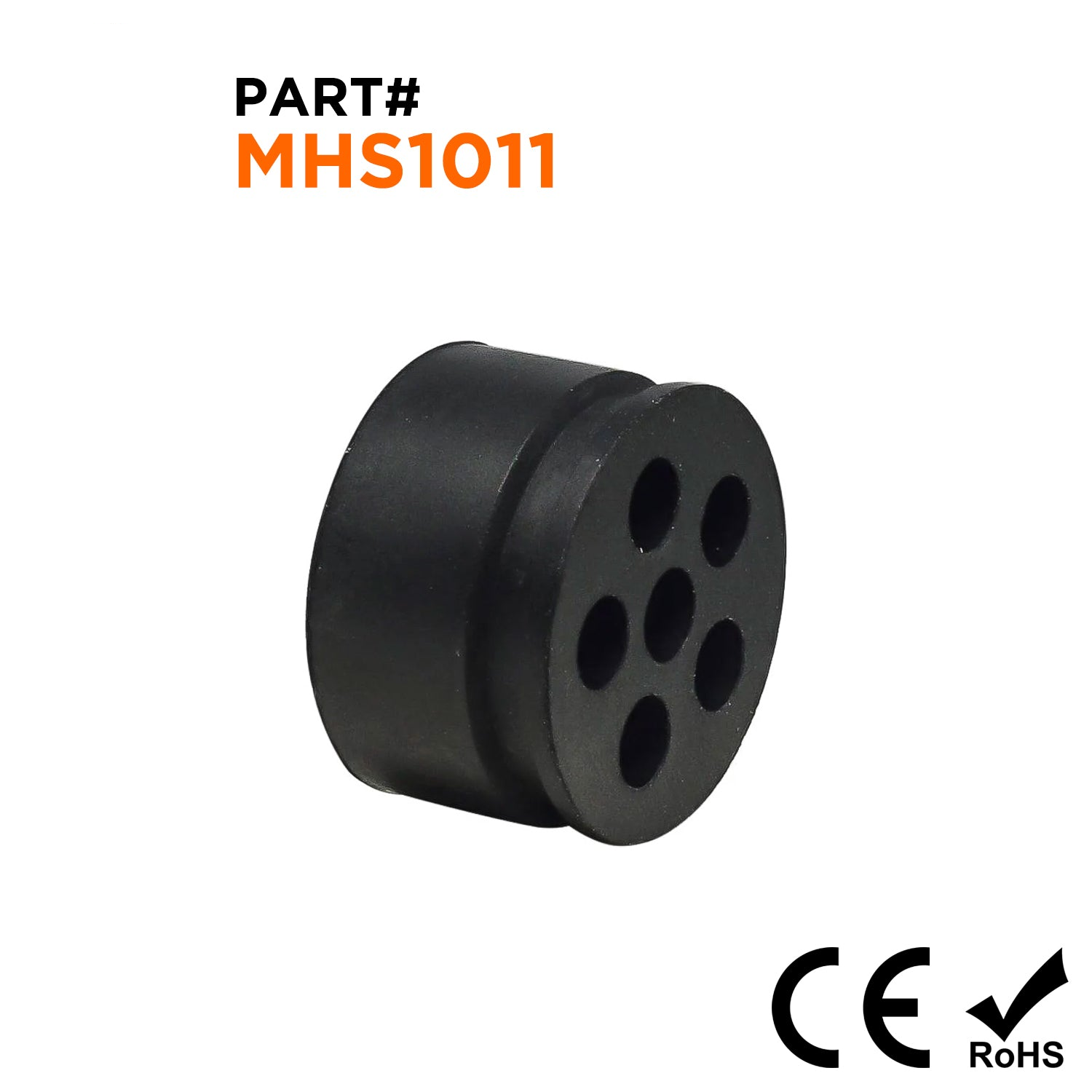 MHS1011 - Prensaestopas Multi orificio Sellos, Tamaños: NPT1/2", PG13.5, M20S, 6-orificio x 3.2mm, IP68, 1 pieza