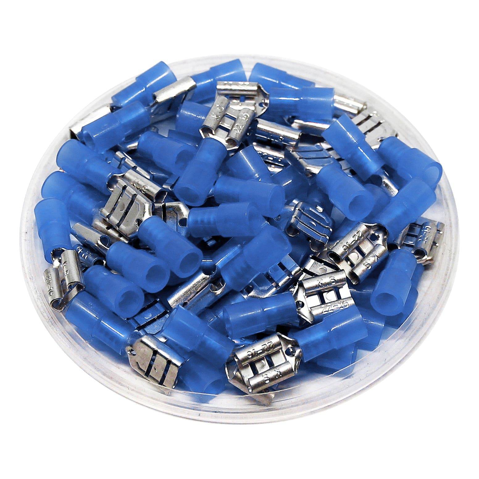FDNY2-250 - 16 to 14 AWG Nylon Insulated Quick Disconnects, Female, 100 Pieces