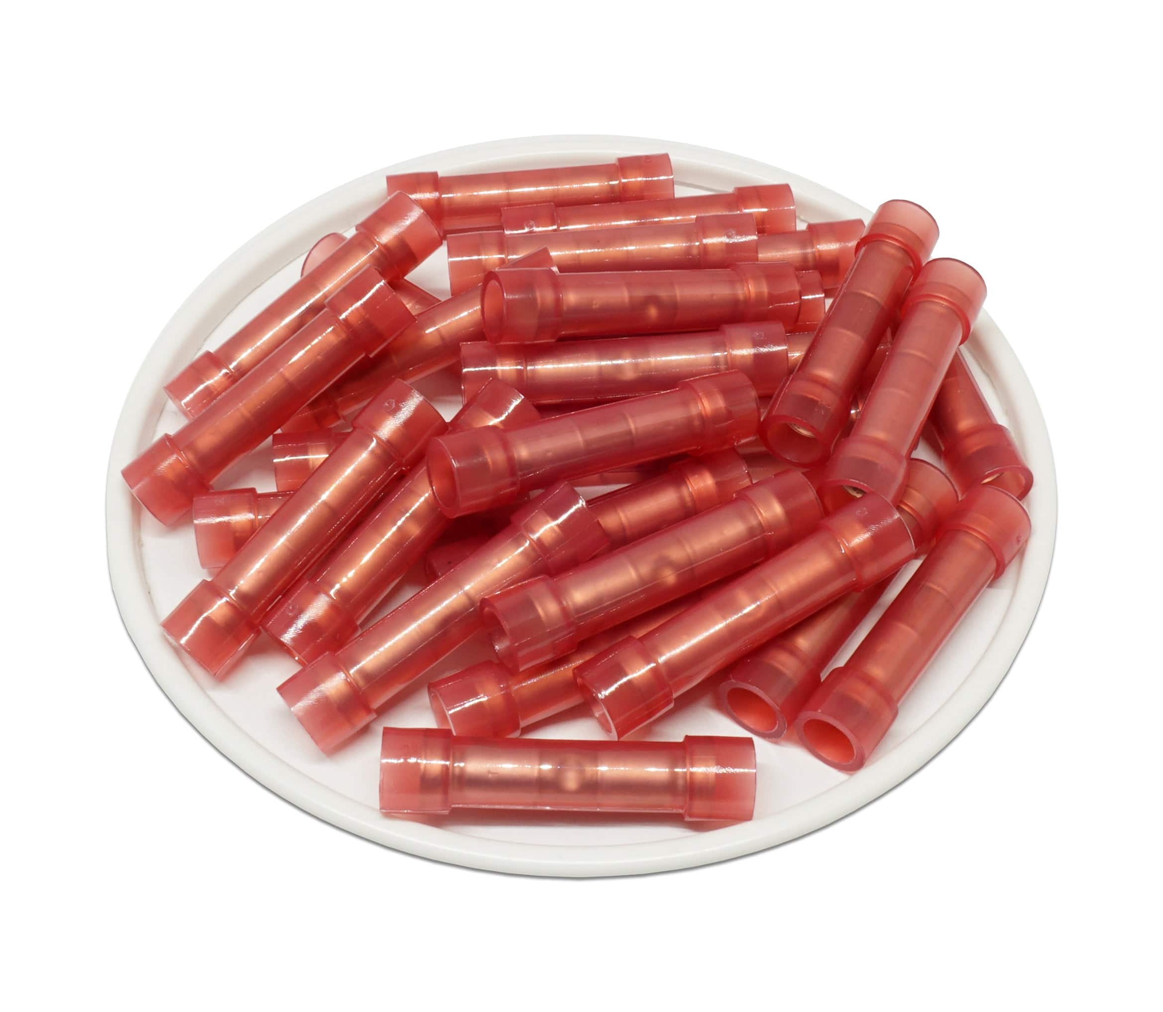 BNYDF1 - 22 a 16 AWG Con aislamiento de nailon Butt Splice Conectores, Double Crimp/Flared, 50 piezas