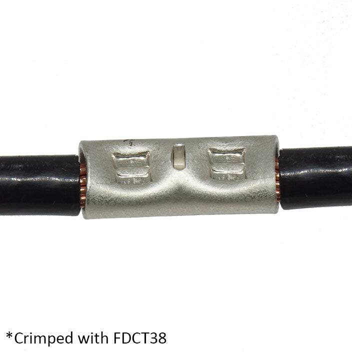 BNT38 - 2 AWG Non Insulated Butt Splice Connectors, 1 1/4" Length, UL Approved, 10 Pieces