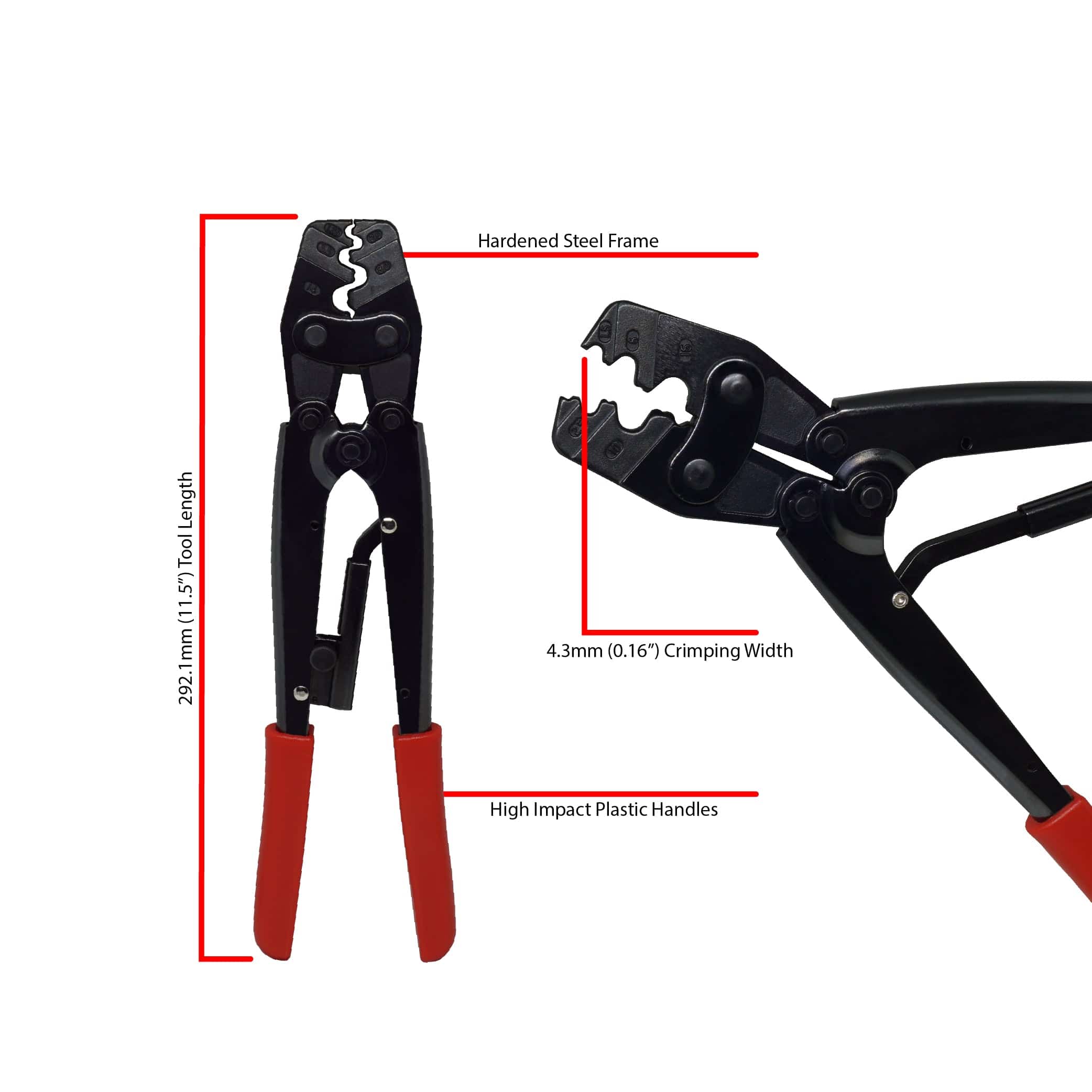 LY-2045D - UL Approved Copper Lug and Non Insulated Terminal Crimping Tool - 22-06 AWG