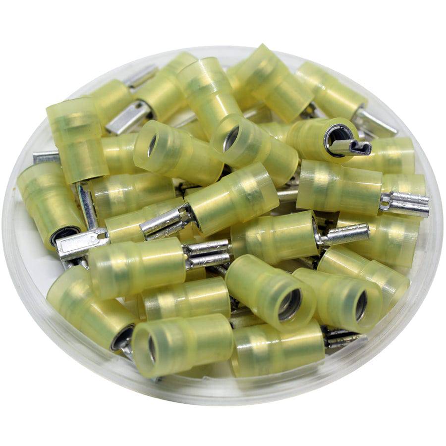 FDNYD5-110(5) - 12 a 10 AWG Con aislamiento de nailon Terminales de desconexión rápida, Female, Double Crimp, UL Recognized, 100 piezas