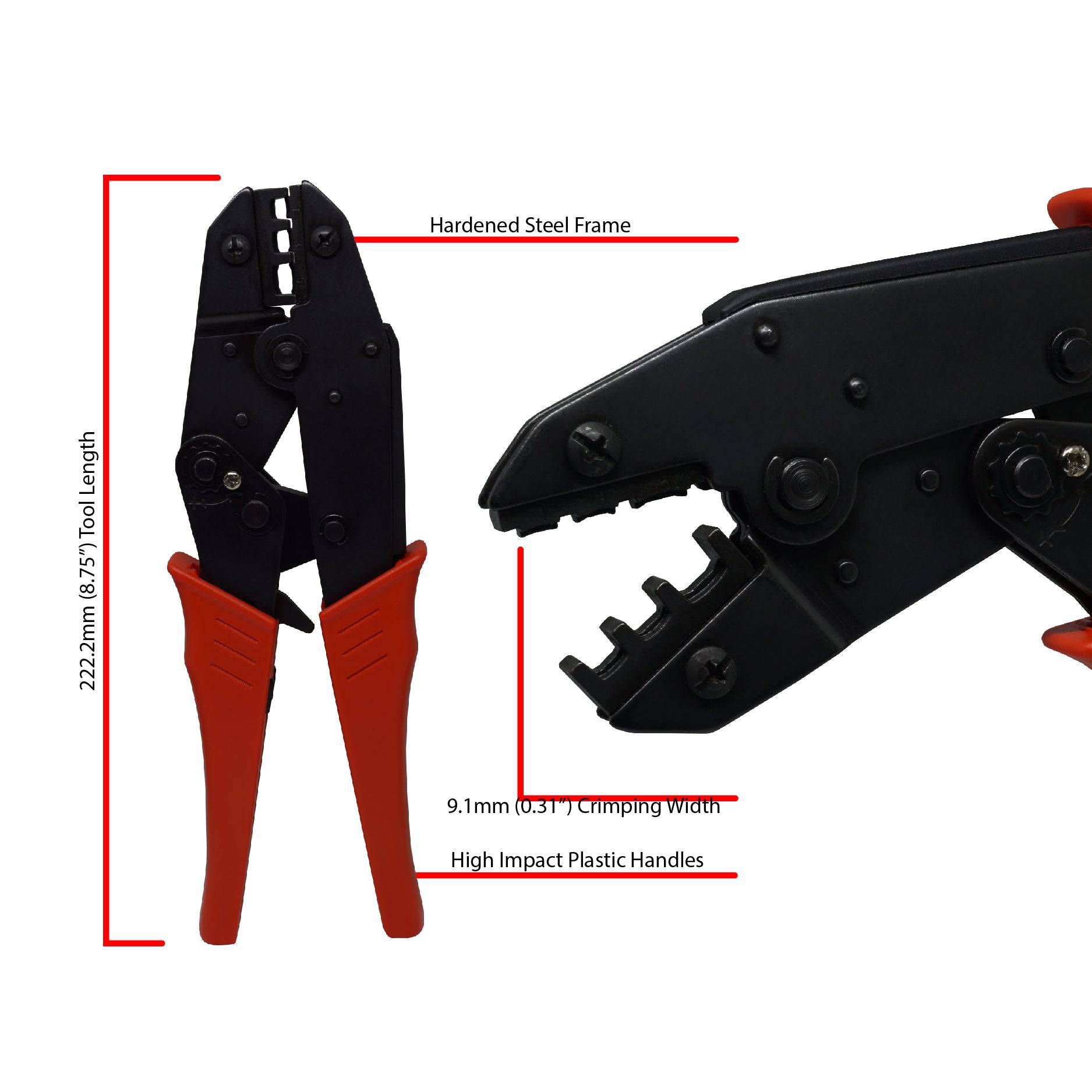 FDT10023 - 22 to 10 AWG Closed End, Butt, & Heat Shrink Connectors Crimping Tool, 1 Piece
