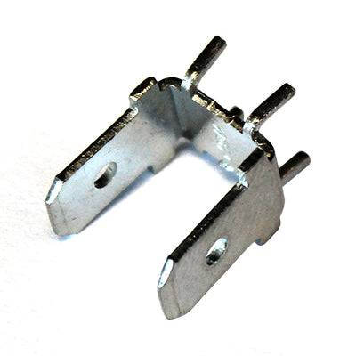 DJ6138-6.3x0.8-T - Tin Plated Male/Male Circuit Board Quick Disconnects, 6.3x0.8mm Tab, 100 Pieces