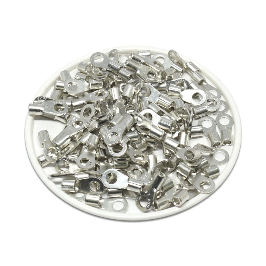 RNBM2-37 - 16 to 14 AWG Non Insulated Ring Terminals, #6 Stud, UL Recognized, 100 Pieces