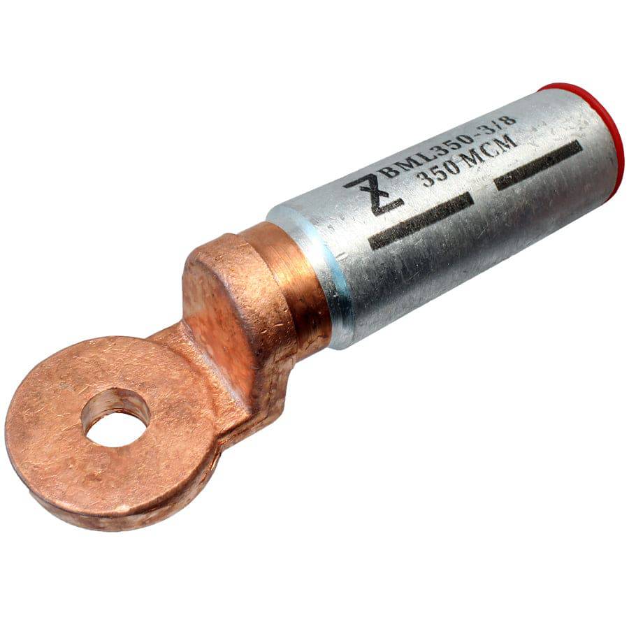 BML185-10 - 350 MCM Bi-metal Compression Lugs, 3/8" Orificio, 1 pieza