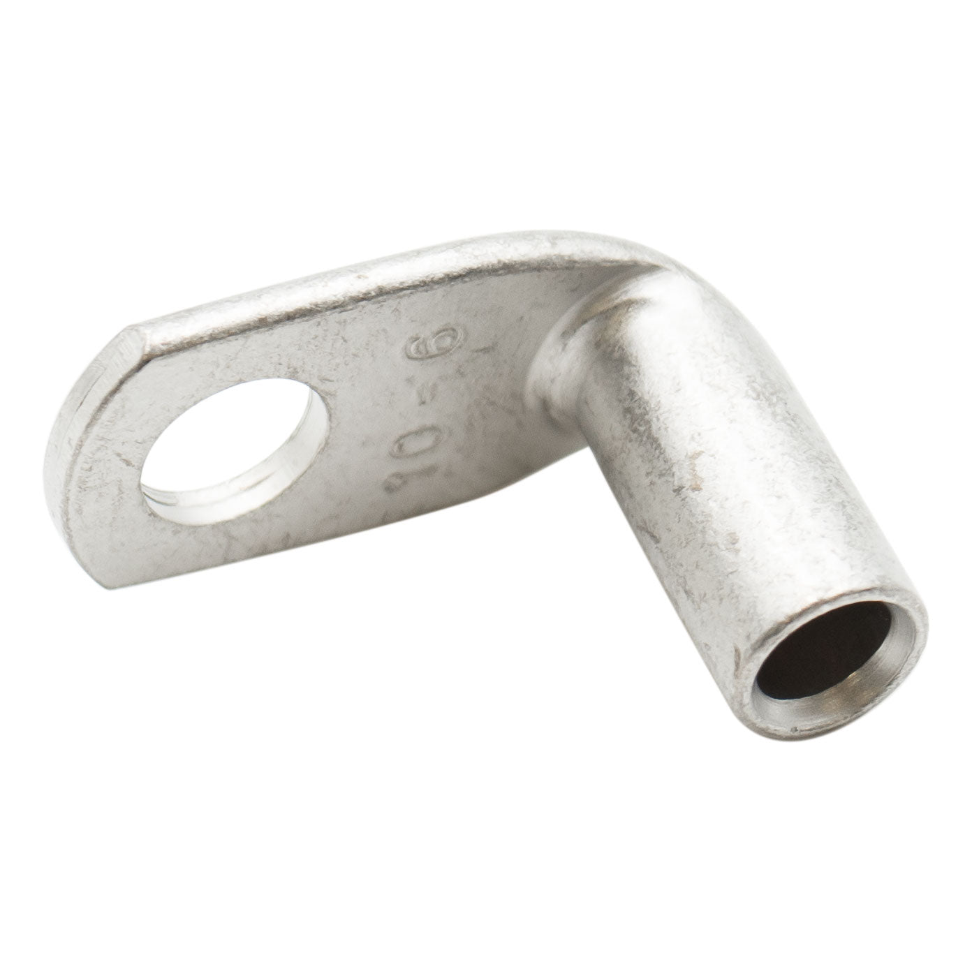 TLK10-6-90D - 8 AWG Copper Tube Lugs, 90 Degree, 1/4" Stud, Tin Plated - 1/4" Stud, 25 Pieces