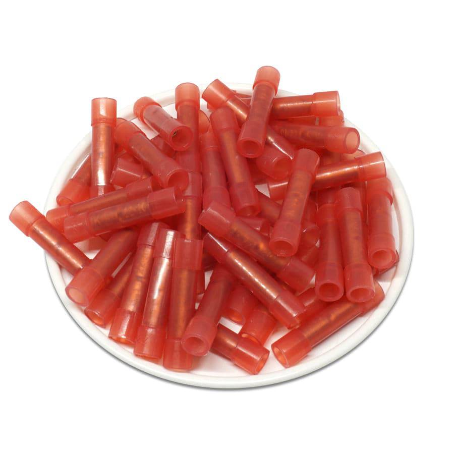 BNYFS1 - 22 to 16 AWG Nylon Insulated Butt Splice Connectors, Flared, 100 Pieces