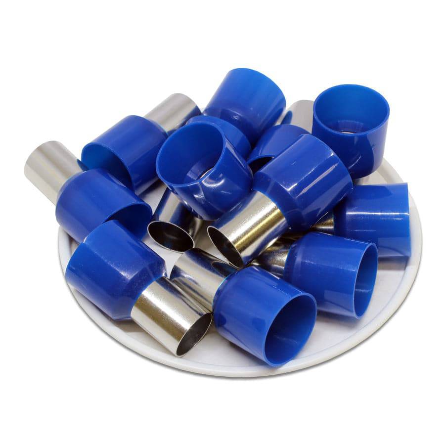 AD500012 - 1 AWG Single Insulated Punteras, 12mm Pin, Azul, UL Recognized, 50 piezas