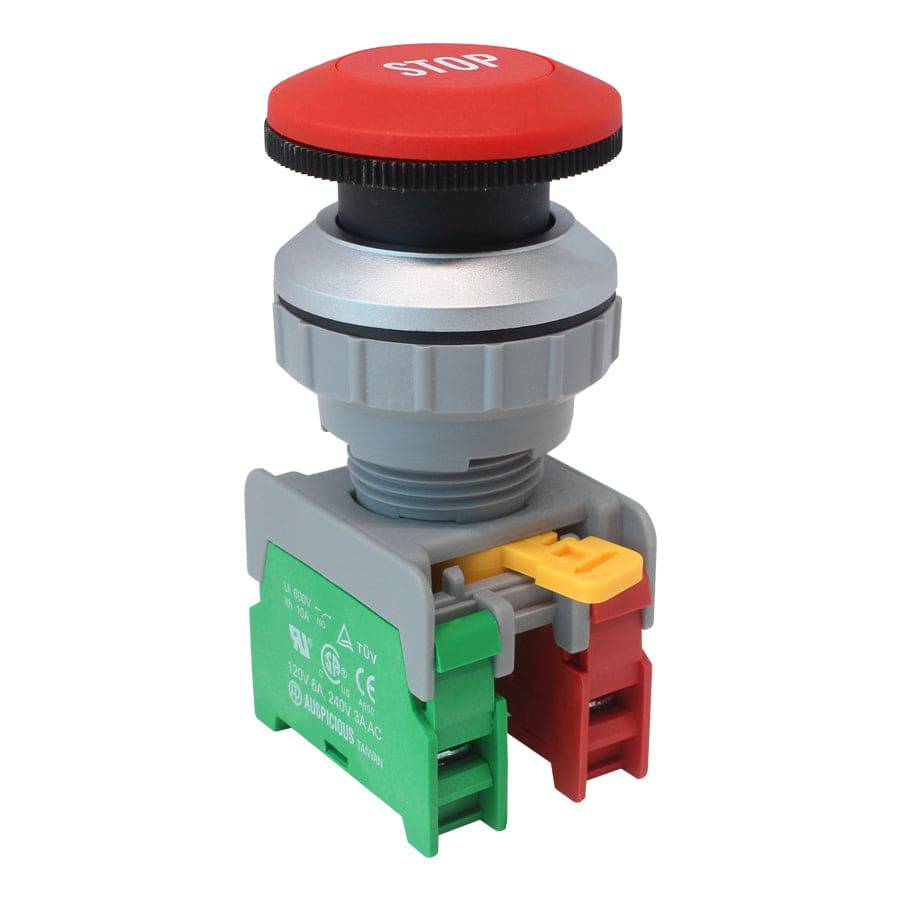 XLEB30-1OC-RD - Rotary Switch - 2 Contact (1O/C) - 30mm - Rojo