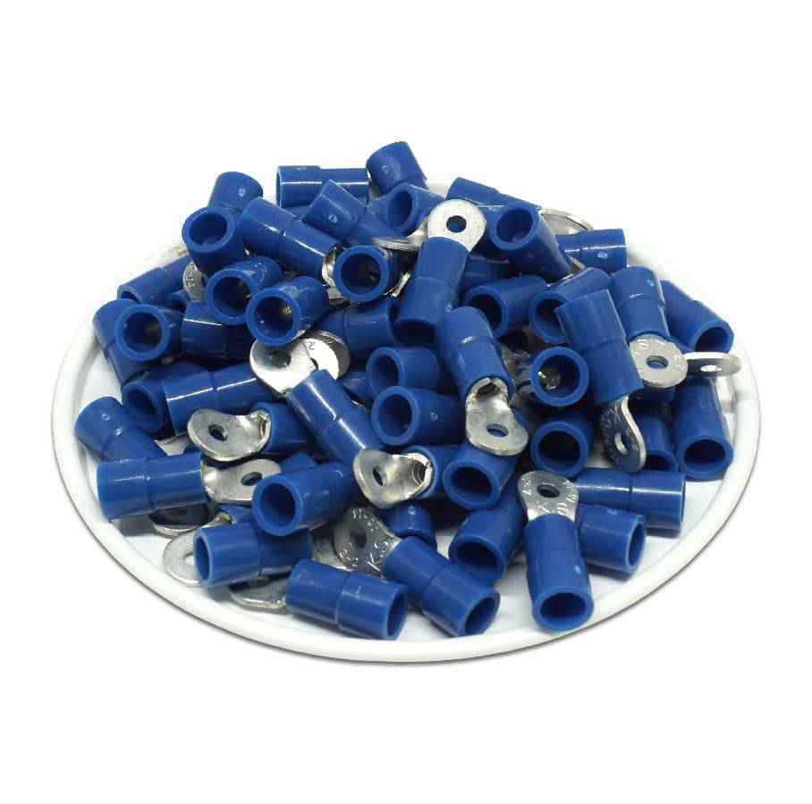 RVY2-2 - 16 a 14 AWG Molded PVC Con aislamiento de vinilo Terminales de anillo, Easy Entry, #2 Orificio, 100 piezas
