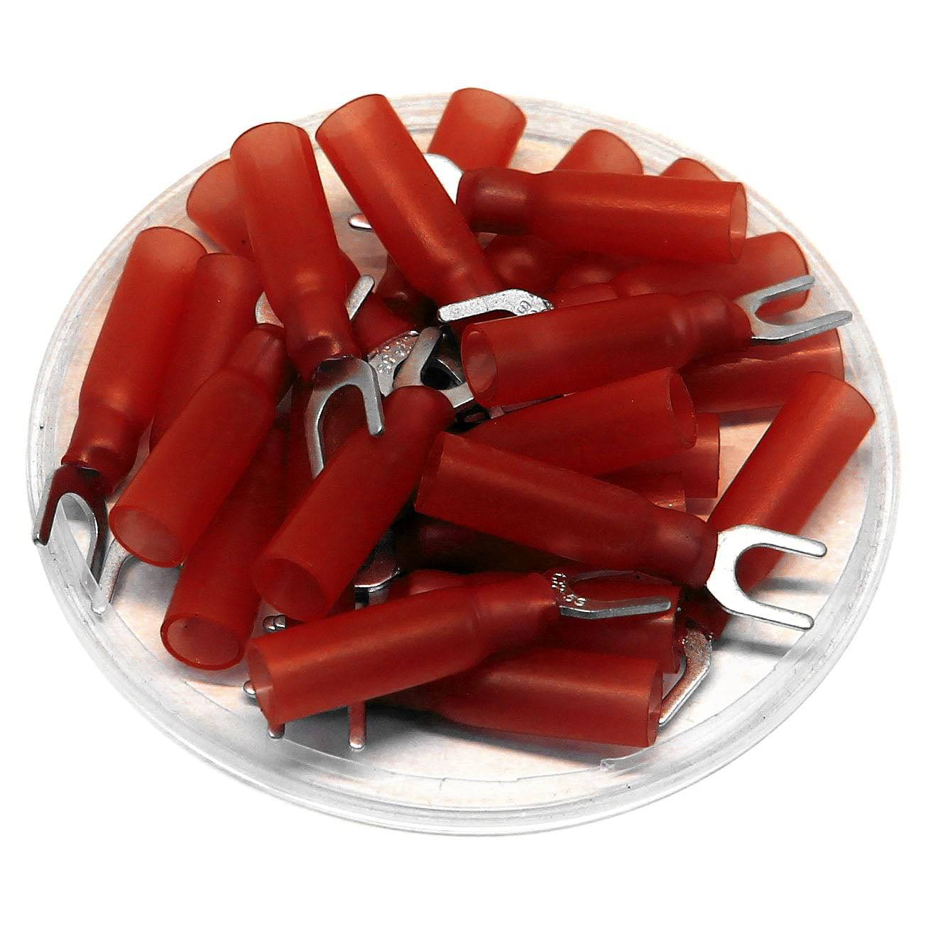22 to 16 AWG Heat Shrink Spade Terminals, #10 Stud, Polyethylene, 25 Pieces - SHTS1-5