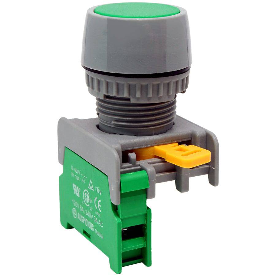 GBF22-1/O-GN - Push Button - 1 Contact (1/O) - 22mm - Verde