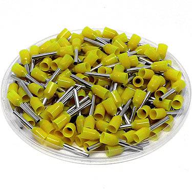 AW10010 - 18 & 17 AWG Insulated Wire Ferrules, 10mm Pin, Yellow, UL Recognized, 500 Pieces
