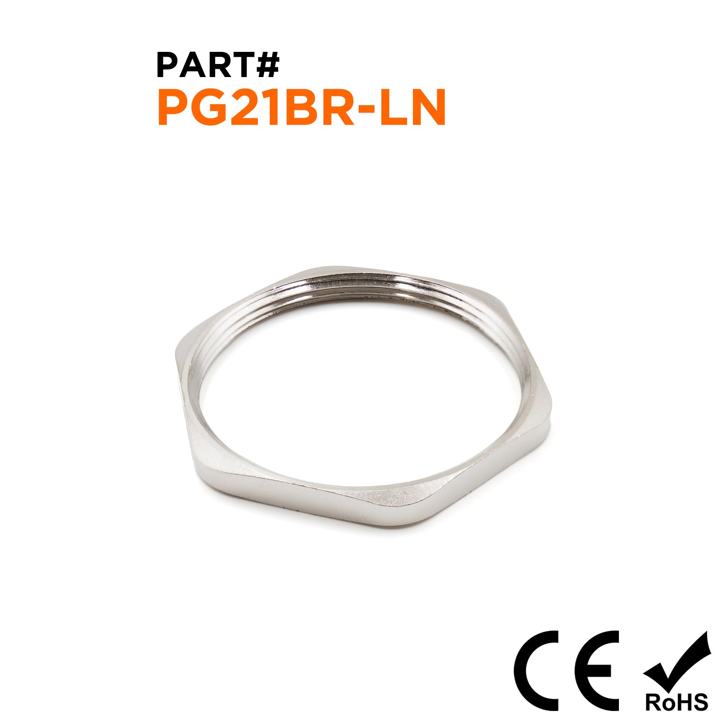 PG21 Metal Locknut para Prensaestopas - PG21BR-LN