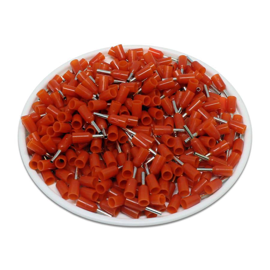 AW05005 - 22 & 20 AWG Insulated Wire Ferrules, 5mm Pin, Orange, UL Recognized, 500 Pieces