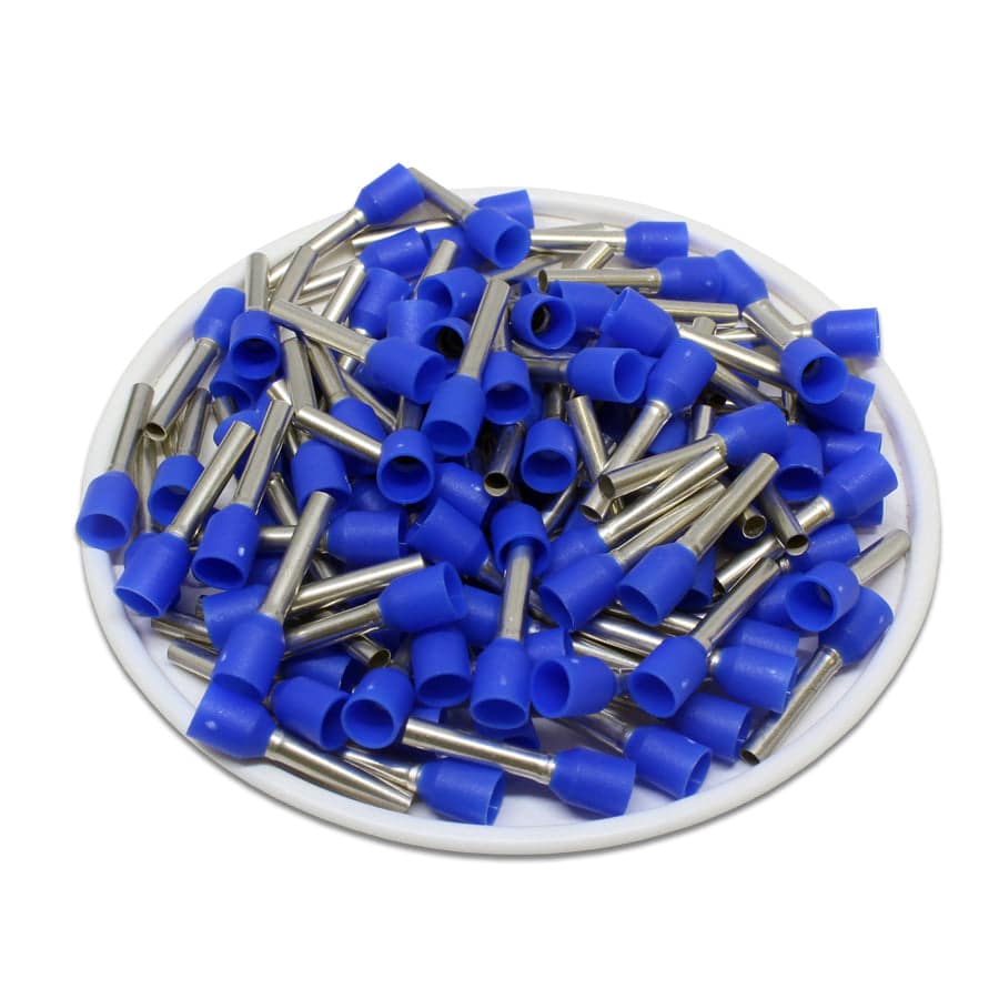 AD20012 - 14 AWG (Small Diameter) Insulated Punteras, 12mm Pin, Azul, 500 piezas