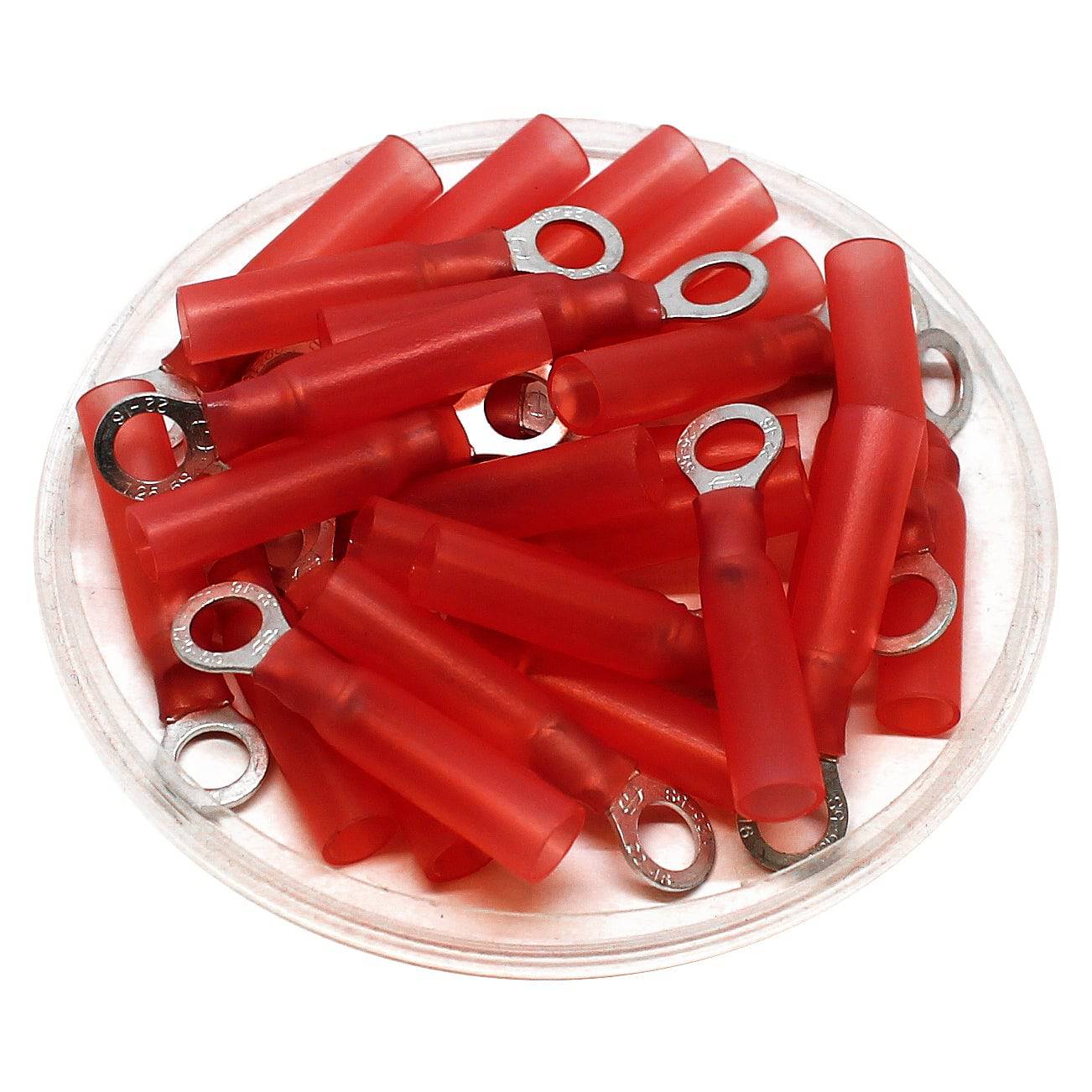 22 to 16 AWG Heat Shrink Ring Terminals, #10 Stud, Polyethylene, 25 Pieces - RHTS1-5