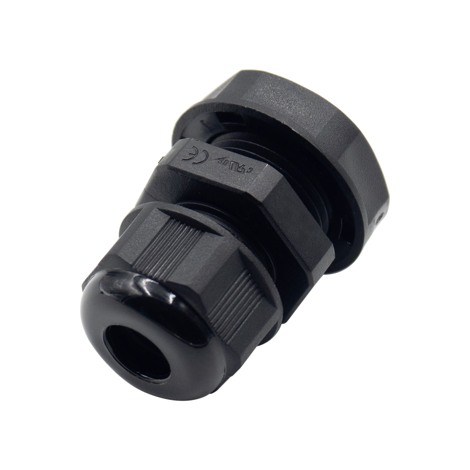 N3808B - 3/8" NPT Thread Nylon Cable Gland, Black, Range: 3/16" to 5/16", UL Listed, IP68, IP69K - 1 Piece