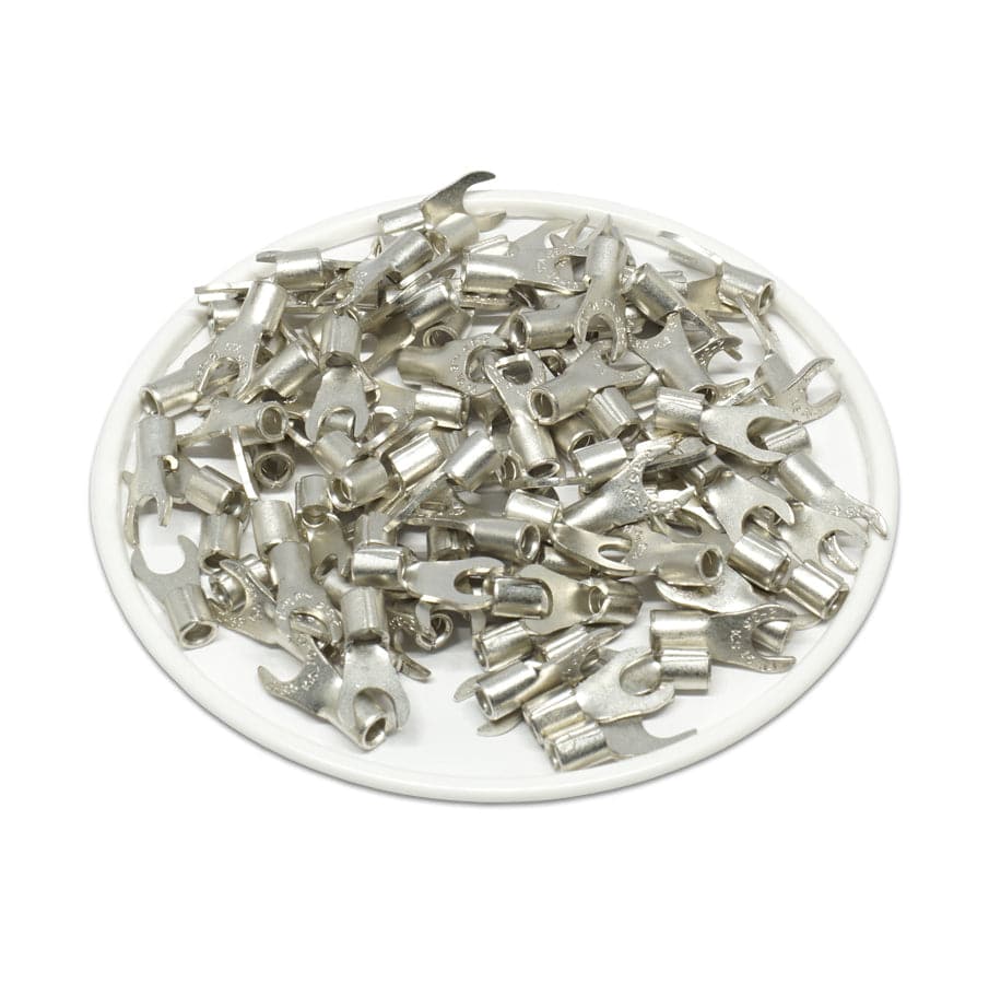 ANB2-37 - 16 to 14 AWG Non Insulated Fork Terminals, #6 Stud, UL Recognized, 100 Pieces