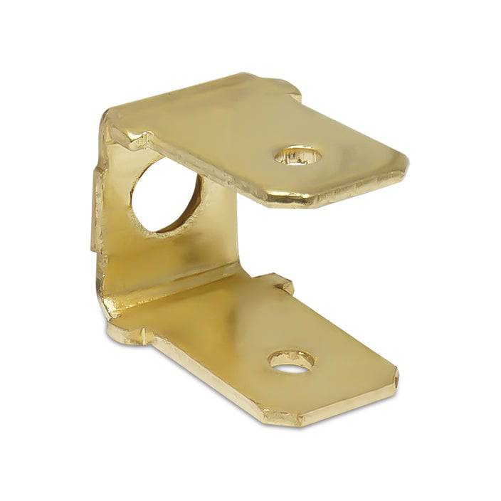 DJ6137-6.3x0.8 - 6.3mm Rivet Mount Quick Fit Terminals, Brass, Quick Disconnects, Dual Mount, 100 Pieces