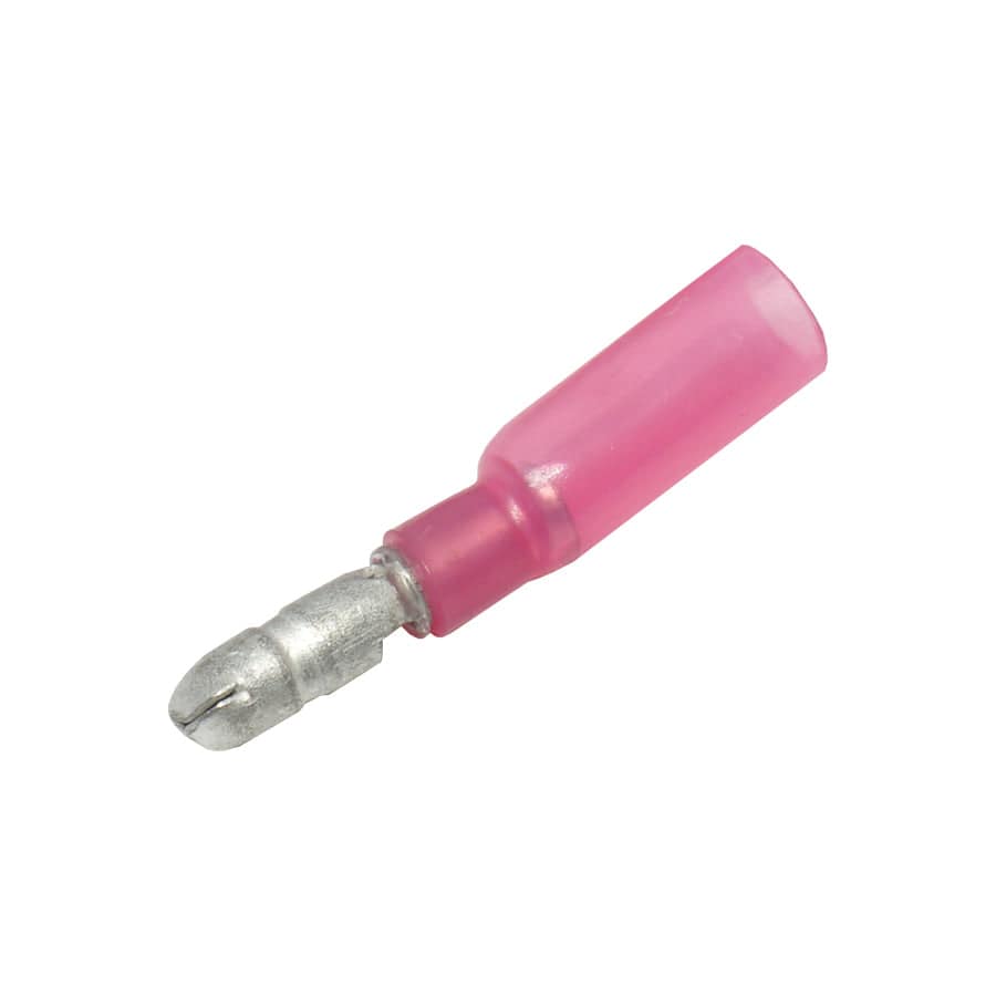SBTM100-4 - Polyethylene Heat Shrink Male Bullet - 4mm - 22-18 AWG - Red