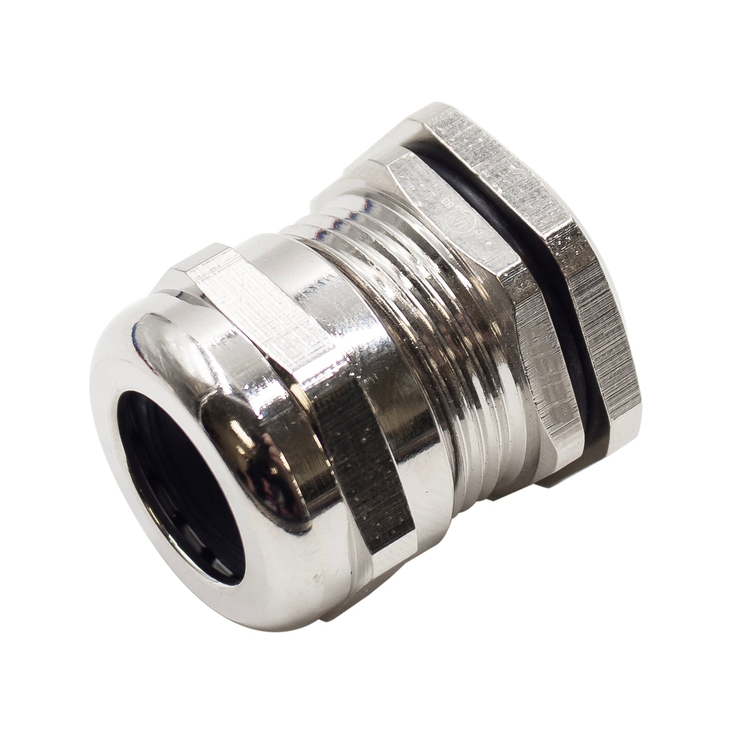 P1614BR - PG16 Thread Plated Brass Cable Gland, Range: 3/8" to 9/16", UL Listed, IP68, IP69K - 1 Piece