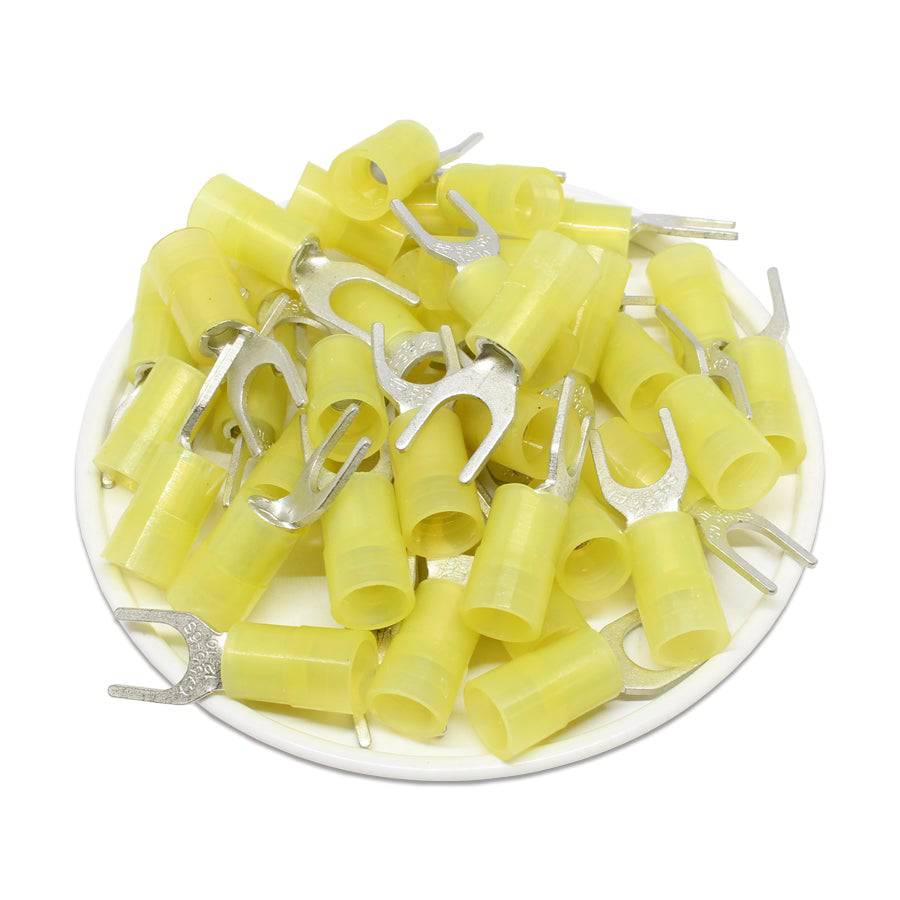 SNYBS5-6 - 12-10 AWG Nylon Insulated Spade Terminals, 1/4" Stud, 50 Pieces