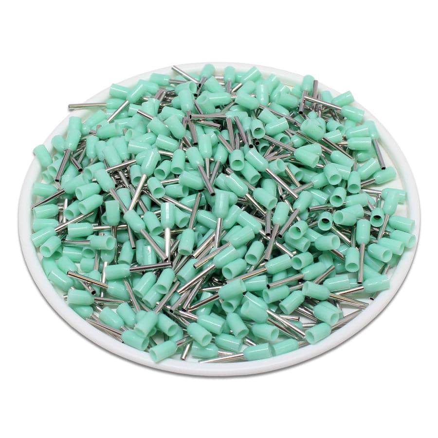 AW03408 - 22 & 24 AWG Insulated Punteras, 8mm Pin, Turquoise, UL Recognized, 500 piezas