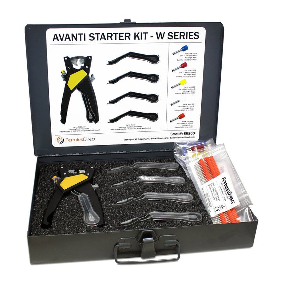SK800 - 22 to 14 AWG Wire Ferrules Strips Complete Tool Kit, 1,150-Pieces, Series W, 1 Piece