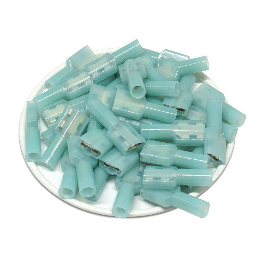 FDFNS2-250 - 16 to 14 AWG Nylon Insulated Quick Disconnects, Female, Fully Insulated, 100 Pieces