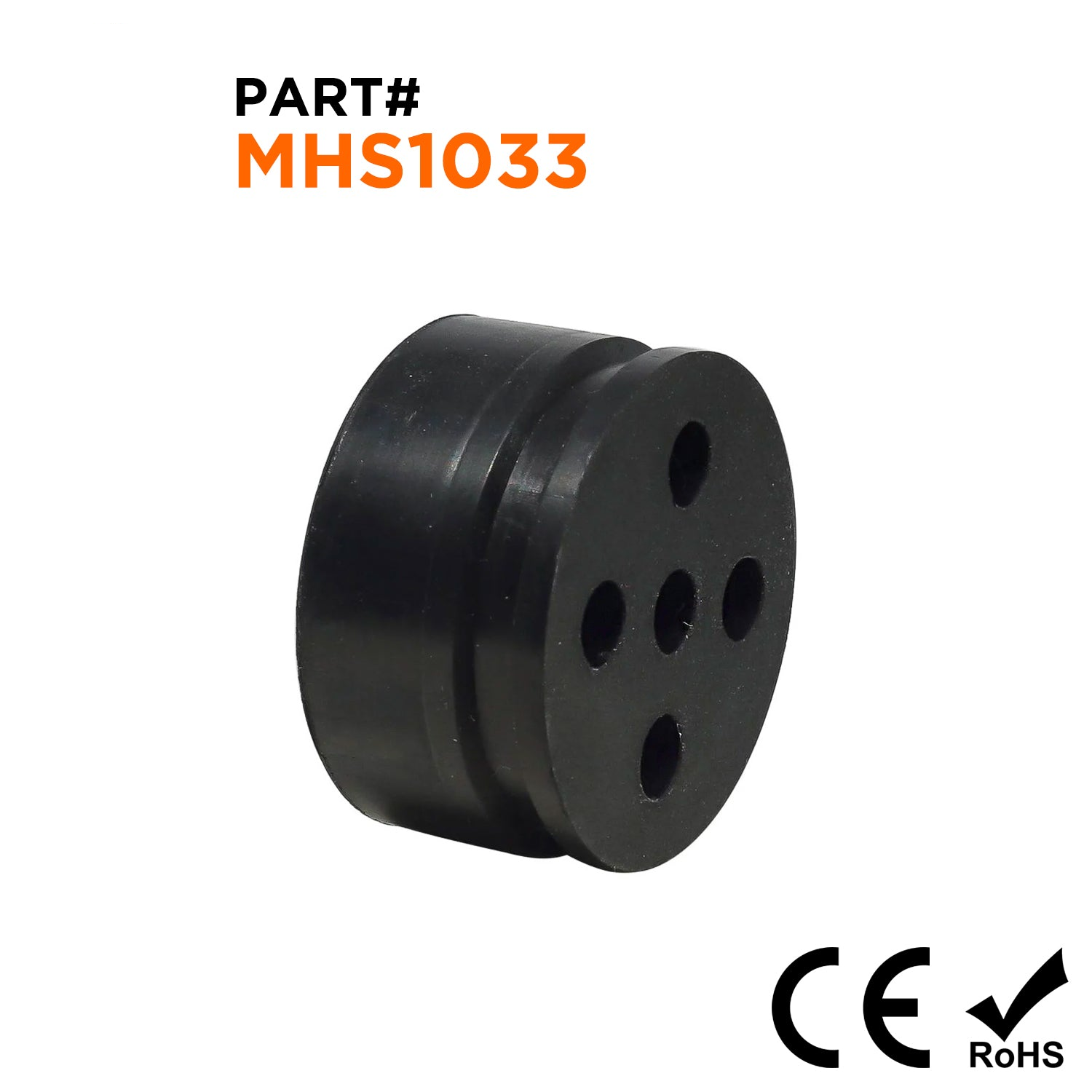 MHS1033 - Cable Gland Multi Hole Seals, Sizes: NPT3/4", PG21, M25, 5-Hole x 4mm, IP68, 1 Piece
