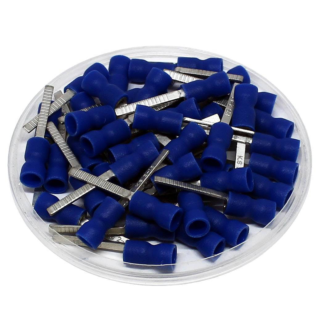 DBVES2-18 - 16 a 14 AWG Vinyl PVC Insulated Flat Blade Terminales, Easy Entry, 18mm Pin, UL Recognized, 100 piezas