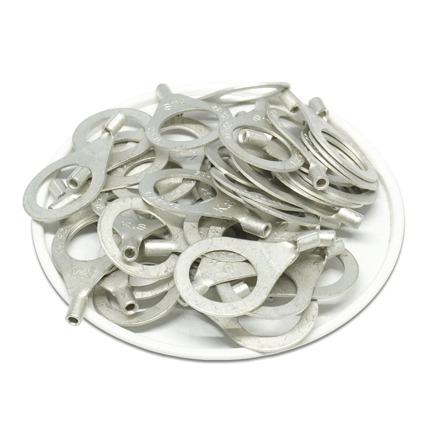 RNB1-12 - 22 to 16 AWG Non Insulated Ring Terminals, 1/2" Stud, UL Recognized, 50 Pieces