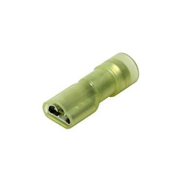 FDFNYD5-250 - 12 to 10 AWG Nylon Insulated Quick Disconnects, Female, Fully Insulated, Double Crimp, 50 Pieces