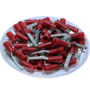 LBNYB1-4.6 - 22 to 16 AWG Nylon Insulated Lipped Blade Terminals, 100 Pieces